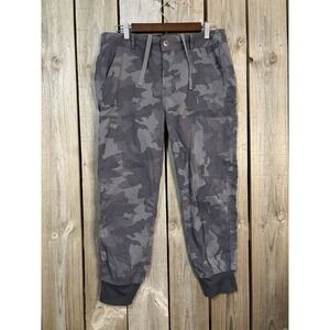 Prana Sky Canyon Jogger PantsWomens Sz 10 Gray Camo Drawstring Outdoor Hiking